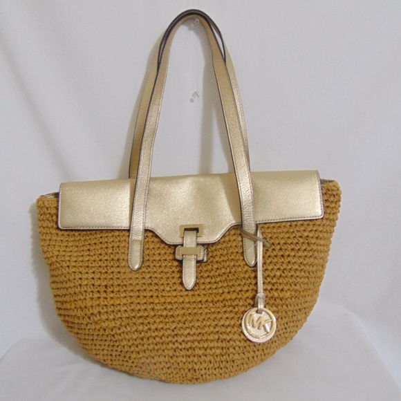 Michael Kors Handbags - Michael Michael Kors Straw Naomi Large Tote
